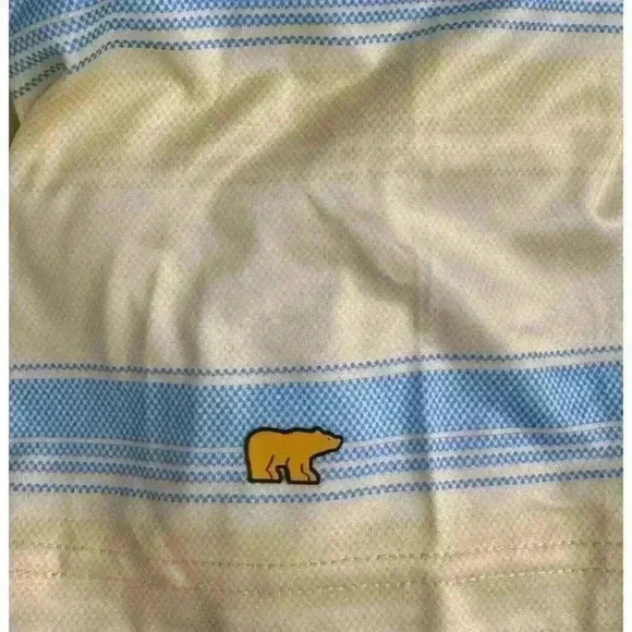 Jack Nicklaus Men's Large Yellow Striped Polo Shirt Short Sleeve Golf Casualp - Picture 3 of 7